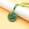 Collar de Unicornio Verde Oscuro Jaspe Hebilla de Seguridad Colgante Doble Pixiu Colgante Ruyi Turmalina Colgante Transmisión en Vivo Lugar Escénico Regalo