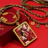 Colar Pingente Deslumbrante da Dama do Rei Raposa Colorida Raposa de Nove Caudas Fada Pintada Thangka Estilo Xizang Semi-Feito à Mão Venda por Atacado