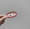 Pasador de cereza tejido a mano de lana personalizado, clip lateral de flor coreana tejido a mano, joyería para mujer, accesorios para el cabello, venta al por mayor, envío gratis