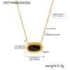 Collar con colgante Xinyixin Europa y Estados Unidos transfronterizo viento ins geométrico acero inoxidable incrustación ágata negra chapado oro real 18K joyería