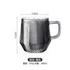 Copo Simples de Vidro com Alças Estilo Mori Listrado Copo Doméstico para Beber Copo de Leite para Café da Manhã Estilo ins Copo de Café Coração de Menina