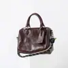 2026 Nuevo Modelo Bolso Tote Vintage de Cuero Curtido Vegetal de Primera Capa, Bolso de Mano de Gran Capacidad para el Trabajo, Bolso de Hombro y Cruzado, Versátil y Clásico