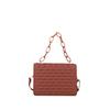 Bolso de hombro cruzado de cadena de verano 2023, bolso cuadrado pequeño de indentación a la moda, bolso de mano simple con hilo de bordado acanalado