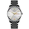 2025 Novo Relógio Masculino com Pulseira de Aço Moda Calendário Duplo Luminoso À Prova d'Água Relógio de Pulseira Estudante Relógio de Quartzo Dropshipping