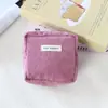 Bolsa de Almacenamiento Portátil Estilo Ins para Niñas, Mini Neceser, Bolso para Labiales, Billetera de Pana de Gran Capacidad, Bolsa Cuadrada Pequeña