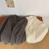 Suéter de Lana 100% con Cuello en V para Mujer Otoño e Invierno Suelto Suave Ceroso Cuello Bajo Engrosado Base Suéter Casual Top de Lana Holgazán