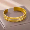 Pulsera de Serpiente de Acero Inoxidable y Oro de 18 Quilates para Mujer, Joyería de Moda de Apertura Amplia Europea y Americana Transfronteriza, Popular en Forma de Serpiente Oro Rosa