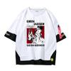 Camiseta de animación de El Ataque del Gigante que rodea a la pareja masculina y femenina del estudiante Mikasa Long Allen, camiseta falsa de dos piezas de manga corta