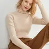 Novedades transfronterizas de otoño e invierno: suéter de cuello alto ajustado para mujer, elegante capa base de manga larga y top de punto ajustado