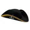 Sombrero Rojo Morgan Sombrero de Halloween Disfraz Impreso Logo de Exportación Sombrero de Fieltro Triangular Sombrero de Pirata de Encaje