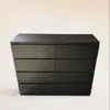 Oferta Especial Transfronteiriça para Armários com Gavetas Minimalistas para Quarto e Sala de Estar Europeus e Americanos, Armário Preto de Oito Gavetas com Preço Especial, Cômoda de Madeira, Armário de Armazenamento