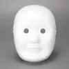 Máscara de zorro de pulpa para niños pintada a mano blanca en blanco media cara gato cara completa ópera de Pekín máscara hecha a mano DIY preescolar cucharón