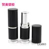 Tubo de lápiz labial transparente de fondo negro brillante tubo vacío de plástico para lápiz labial con cierre a presión LG003 lápiz labial cosmético tubo redondo
