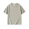 Camiseta Masculina 220g 21s Gola Redonda Manga Curta Ombro Regular Algodão Puro Cor Sólida Roupa de Trabalho Camisa Publicitária Logo para Impressão Personalizada