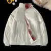 Chaqueta de Algodón a Cuadros Patchwork con Cuello Alto para Hombre, Marca Trendy de Invierno, Ajuste Holgado de Gama Alta, Cleanfit, Abrigo de Algodón Grueso y Cálido