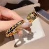 Pulsera Abierta con Cabeza de Leopardo de Circonita Transfronteriza Europea y Americana, Diseño de Lujo Ligero de Gama Alta, Joyería Exquisita de Nicho Versátil