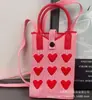 Bolsa de Teléfono Mini Amor Dopamina Bolso Cruzado Tejido Diseño de Nicho Portátil para Hombro Portátil Mini Bolso