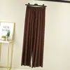 Pantalones casuales nuevos de primavera y verano, de modal, cintura alta, color liso, caída suave, para mujer, pantalones largos holgados, pantalones de pierna ancha, pantalones hasta el suelo