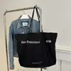 Bolsa Tote de Nylon com Estampa de Letras Nova Primavera 2026 para Mulheres, Grande Capacidade, Moda de Rua, Bolsa de Ombro Único Transversal