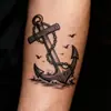 Pegatinas de Tatuaje Herbales de Cruz de Ancla Duraderas Impermeables 7~15 Días Estilo Náutico Tatuajes Tradicionales para Hombres y Mujeres Brazo y Pierna