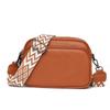 Bolso de piel de vaca de primera capa para mujer, nuevo bolso de hombro de piel auténtica con estampado de lichi, bolso cruzado pequeño cuadrado de comercio exterior.