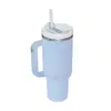 Taza de Coche con Asa de Segunda Generación de 40 oz Transfronteriza, Taza Térmica de Gran Capacidad, Taza de Hielo de Doble Capa, Taza con Popote, Logo Personalizable