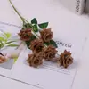 Flores Artificiales, Flores de Seda de Rosa de 6 Cabezas, Ramo para Mesa de Comedor Sala de Estar Hogar Mesa de Café, Decoración de Escritorio, Adornos de Flores Falsas para Boda