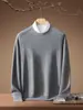 Lavable a máquina, calibre 18, hilo Yangzi de 120 hilos, suéter de punto 100% lana pura finamente hilada, cuello redondo de punto para hombre, talla grande