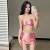 Novo Estilo Biquíni Garota Quente Sexual Lindo Costas Decotadas Cobrindo a Barriga Emagrecendo Pequeno Busto Levanta-se Moda Alça Saia Dividida Maiô Mulheres