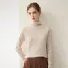 Nuevo suéter de cachemira 100% pura para otoño e invierno para mujer, jersey de cuello alto, top de punto base ajustado, top versátil