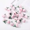 Flor de Brote de Té Pequeña Retro de 2,5 cm, Flor de Brote de Té de Seda Simulada, Corona de Flores DIY, Decoración de Boda, Flor Decorativa de Material Transfronterizo