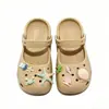 Zuecos de playa gruesos antideslizantes de EVA para mujer, sandalias de punta cerrada, modelo lindo con accesorio estilo oceánico