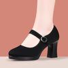Zapatos de tela de suela blanda Cheongsam modelo antideslizante negro primavera 2025 nuevos zapatos de una sola capa zapatos de trabajo tacones altos baile madre