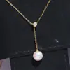 Accesorios DIY plata de ley S925 diamante individual cadena Y ajustable colgante de perla accesorios con cadena integrada 7-12 mm