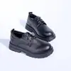 Zapatos para Niños al por Mayor 2026 Temporada Escolar Nuevos Productos Zapatos Escolares para Niños Africanos Zapatos de Cuero Negro Mate Zapatos para Escenario de Rendimiento