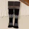 Leggings extragrues de 500 g, estilo invierno, engrosados, elegantes, adecuados como prenda exterior, calentadores de piernas a prueba de viento, calentadores de piernas estampados, pantalones infantiles de retazos, fábrica mayorista