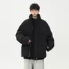 Diseño a rayas sensación de alta gama cuello mao estilo pareja chaqueta de algodón doble correa para el hombro de grafeno ropa de algodón cálida unisex algodón