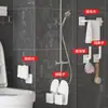 Gancho em L, suporte para filme plástico de cozinha e tampa de panela, porta-papel higiênico para banheiro, suporte para rolo de papel higiênico sem furar, atacado