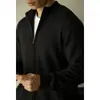 Serie Casual Urbana Suéter Cardigan Chaqueta de Punto Texturizado Calibre 14 Hombres Otoño/Invierno 2026 Cremallera Manga Larga