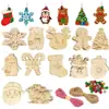Adornos Navideños de Madera Colgantes Transfronterizos Creativos para Pintar DIY Decoraciones para Fiestas Navideñas Manualidades con Virutas de Madera en Blanco