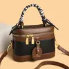 Bolso Caja Color Block Vintage Nuevo 2026 para Mujer, Bolso Cruzado, Bolso de Mano, Diseño de Nicho, Popular Bolso de Hombro de Cuero Patchwork