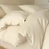 Nuevo juego de ropa de cama minimalista, sin estampado, de algodón lavado, satén cepillado, jacquard grande de tres o cuatro piezas, 2026