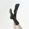 Calcetines de Yoga Venta al por mayor Transfronteriza Color Sólido Calcetines de Cinco Dedos Profesionales Antideslizantes Calcetines de Media Pantorrilla para Pilates Fitness Calcetines Absorbentes de Sudor para Pantorrillas