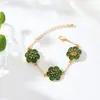 Collar, Pulsera, Pendientes, Anillo de Florales Elegantes con Goteo de Aceite Transfronterizo Europeo y Americano, Set de Joyería Estilo Corte Vintage para Mujer