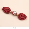 Nuevos Botones Decorativos de Perla y Tulipán Hechos a Mano Estilo Chino, Botones Decorativos Retro para Cheongsam, Hanfu, Traje Tang, Accesorios para Ropa