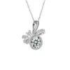 Xiaohongshu Kuaishou Douyin Celebridad de Internet Transmisión en Vivo Collar Chapado en Plata Piedra de Alto Carbono Diamante Cuadrado Gota de Agua Forma de Pera Colgante Femenino Venta al por Mayor
