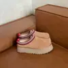 2026 Novas Pantufas Quentes da Moda Sangpo Village Couro Genuíno Pelo Integrado Solado Grosso Estilo Étnico Femininas Espessadas Quentes de Algodão