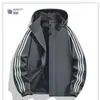Chamarra de tres franjas transfronteriza para hombre, nuevo estilo moderno, a prueba de viento, de alta gama, simple, versátil, chamarra casual deportiva
