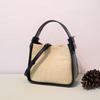 Liquidação de Outono Bolsa de Palha Tecida Feita à Mão Couro Genuíno Costura de Palha Tecida Bolsa de Ombro de Couro Bovino Grande Capacidade Feminina Bolsa de Praia