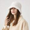 Nuevo sombrero de pescador de felpa para mujer, otoño e invierno, nuevo sombrero de lavabo de estilo coreano con gran circunferencia de cabeza, cálido y a prueba de frío, con protección para las orejas.